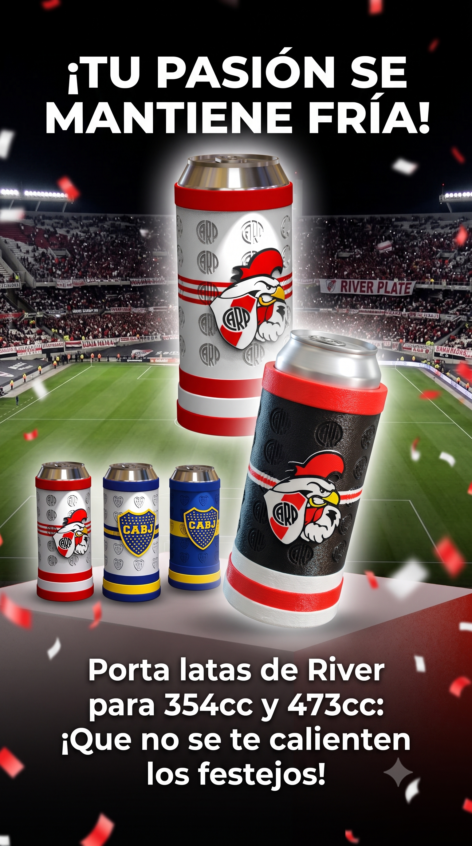Porta lata de River - ¡TU PASIÓN SE MANTIENE FRÍA! ⚪🔴⚪
